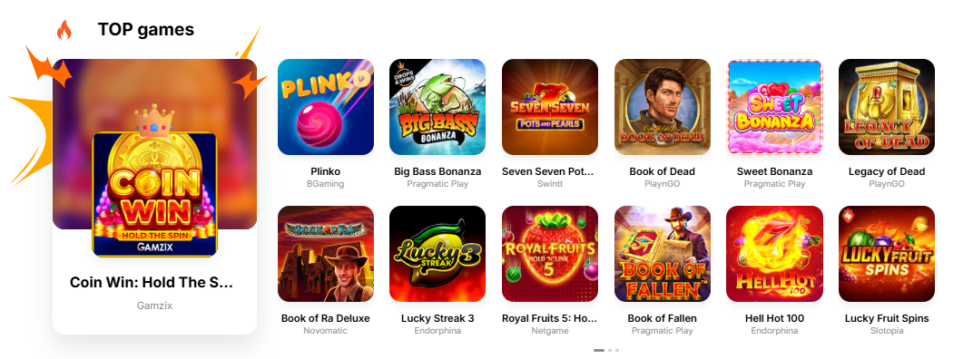 Hit'n'Spin Casino - Top-Spiele